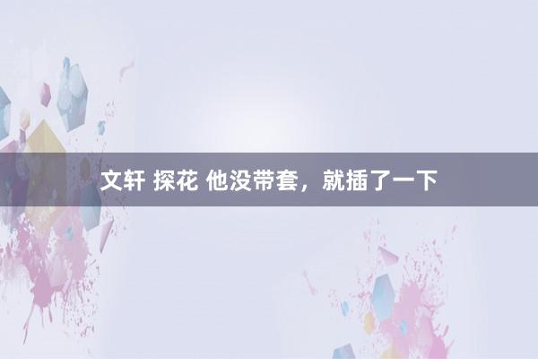 文轩 探花 他没带套,就插了一下