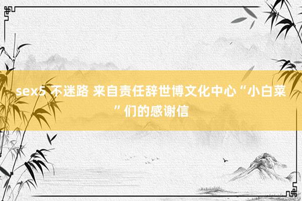 sex5 不迷路 来自责任辞世博文化中心“小白菜”们的感谢信